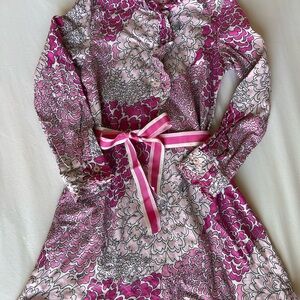 Lilly Pulitzer Pink and White Floral Dress - Size 6